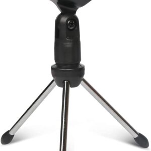 5 Core Desk Mic Stand • Angle Adjustable Table Tripod • Portable Desktop Microphone Stand • Includes Universal Mic Holder • Compatible w Dynamic Handheld Microphones MINI TRIPOD MIC STAND