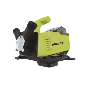 sun joe 24v-xfp5-lte 24-volt ionmax cordless transfer pump kit, 5.0-gpm, 13-ft suction lift, 52-ft head height, kit (w/ 2.0-ah battery + charger)