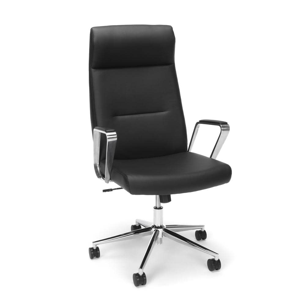 HON Basyx Merger Commercial-Grade Premium Executive Chair, Office, Black Bonded Leather