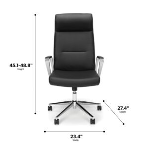 HON Basyx Merger Commercial-Grade Premium Executive Chair, Office, Black Bonded Leather