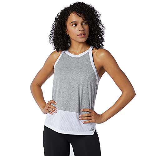 New Balance womens Impact Run Hybrid Tank Top, Athletic Grey, Small US