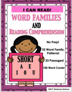 i can read! word families and reading comprehension