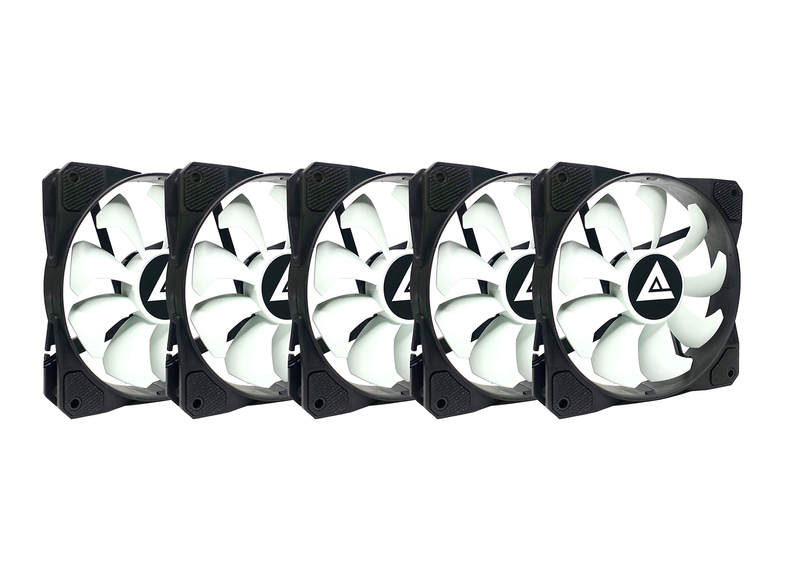 Apevia 512S-WB 120mm 4pin Molex & 3pin Motherboard Black/White Case Fan (5-pk)