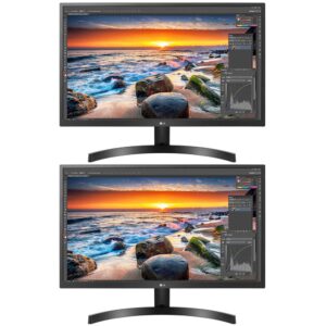 lg 27uk500-b 27 inch uhd 3840x2160 ips hdr10 monitor with freesync 2 pack