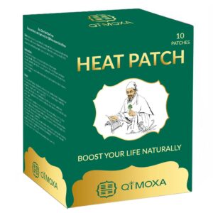 qimoxa natural heat patch-neck, shoulder, back, elbow, joint, muscle, period cramps-moxibustion vital energy heating pads penetrate deep-fast acting packs-long lasting patches-10pcs