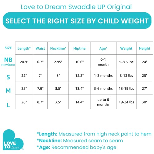 Love to Dream Swaddle UP, Baby Sleep Sack, Self-Soothing Swaddles for Newborns, Get Longer Sleep, Snug Fit Helps Calm Startle Reflex, New Born Essentials for Baby, 8-13lb, Rainbow