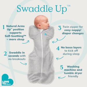 Love to Dream Swaddle UP, Baby Sleep Sack, Self-Soothing Swaddles for Newborns, Get Longer Sleep, Snug Fit Helps Calm Startle Reflex, New Born Essentials for Baby, 8-13lb, Rainbow