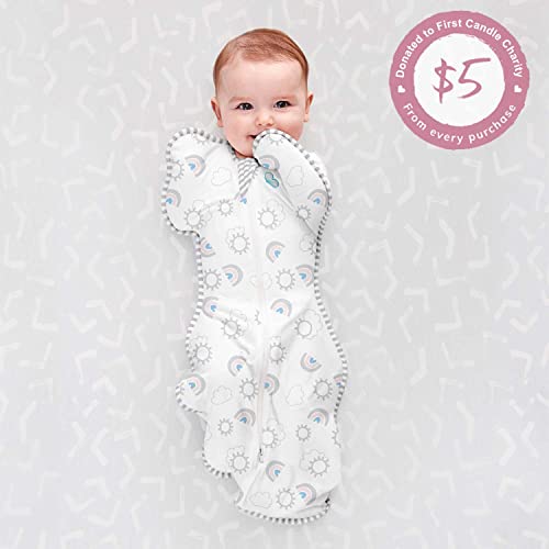 Love to Dream Swaddle UP, Baby Sleep Sack, Self-Soothing Swaddles for Newborns, Get Longer Sleep, Snug Fit Helps Calm Startle Reflex, New Born Essentials for Baby, 8-13lb, Rainbow