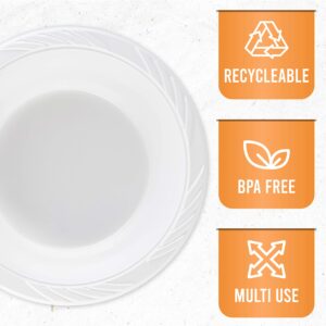 PLASTICPRO 100 Count Disposable 18 ounce White Plastic Soup Bowls