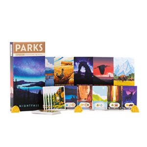 Parks: Nightfall Expansion - add Camping and Night Themed Parks to The Parks Board Game