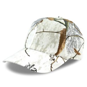 hunting baseball hat - official licensed realtree camouflage outdoor sun cap (4. snow - unstructured cap, one)