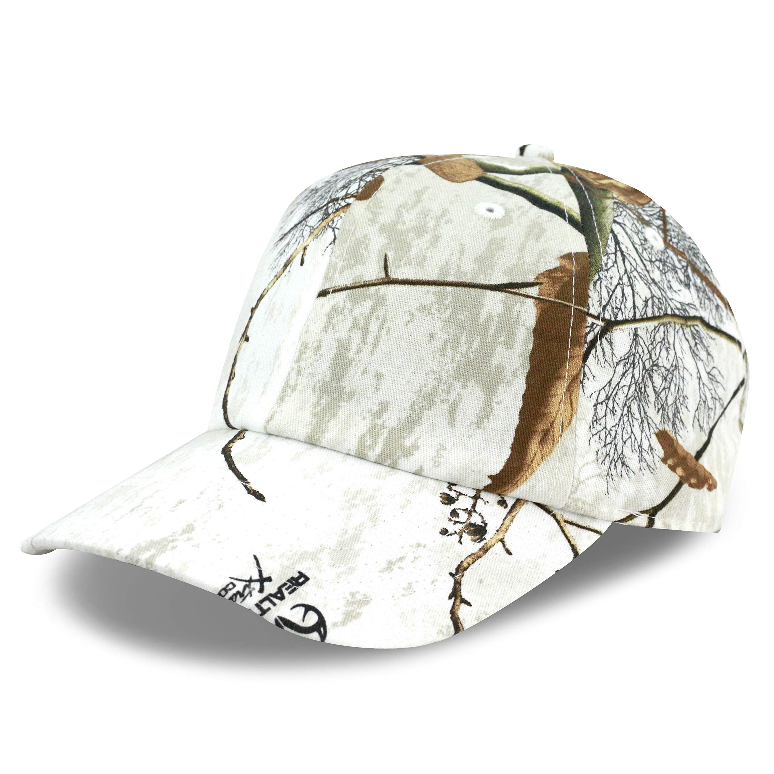 Hunting Baseball Hat - Official Licensed Realtree Camouflage Outdoor Sun Cap (4. Snow - Unstructured Cap, One)