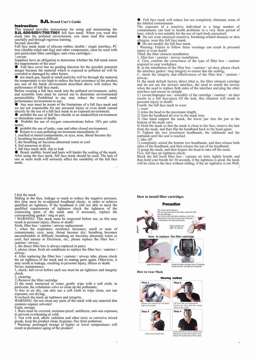 The Card Zoo Full Face Respirator mask,Gas Mask with Activated Carbon Air Filter, Protect Against Gas,Paint,Dust,Chemicals