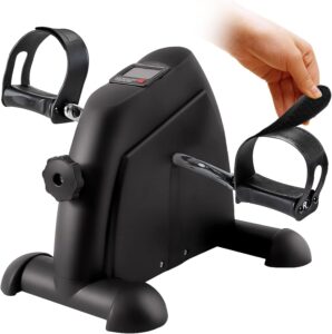 goredi pedal exerciser stationary under desk mini exercise bike - peddler exerciser with lcd display, foot pedal exerciser for seniors,arm/leg exercise (black)