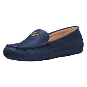 coach women's flats marley driver, color true navy, size 6