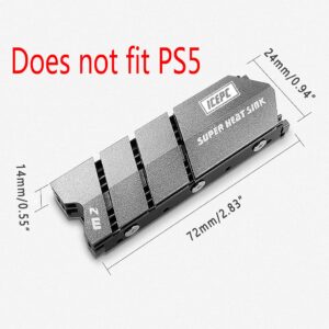 icepc M.2 2280 SSD NVMe NGFF Heatsink, Aluminum High Performance Double-Sided Radiator with Thermal Conductivity Pad for PCIE NVME M.2 SSD or SATA M.2 SSD PC Cooler