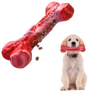 dog chew toys for aggressive chewers, durable rubber dog bones chew toys, interactive tough dog toys for large medium small dog, indestructible dog toy for cleaning teeth and training (large)