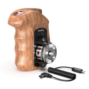 smallrig right side wooden handle hand grip with record start/stop remote trigger for sony mirrorless cameras - hsr2511