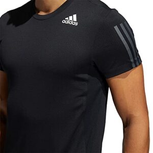 adidas Mens Heat.RDY 3-Stripes Tee Black Large