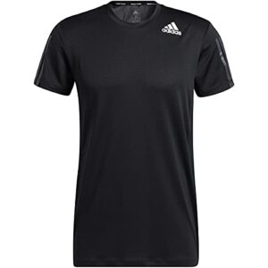 adidas Mens Heat.RDY 3-Stripes Tee Black Large