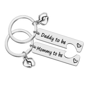 pregnancy announcement gifts new parents to be gifts mommy and daddy to be gifts first time mom dad gifts baby announcement gifts new mom new dad to be gifts with baby footprint charm