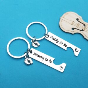 Pregnancy Announcement Gifts New Parents to Be Gifts Mommy and Daddy to Be Gifts First Time Mom Dad Gifts Baby Announcement Gifts New Mom New Dad to Be Gifts with Baby Footprint Charm