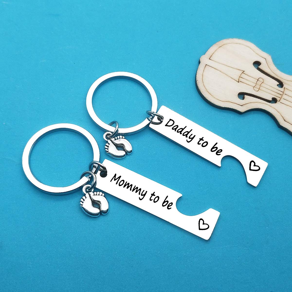 Pregnancy Announcement Gifts New Parents to Be Gifts Mommy and Daddy to Be Gifts First Time Mom Dad Gifts Baby Announcement Gifts New Mom New Dad to Be Gifts with Baby Footprint Charm