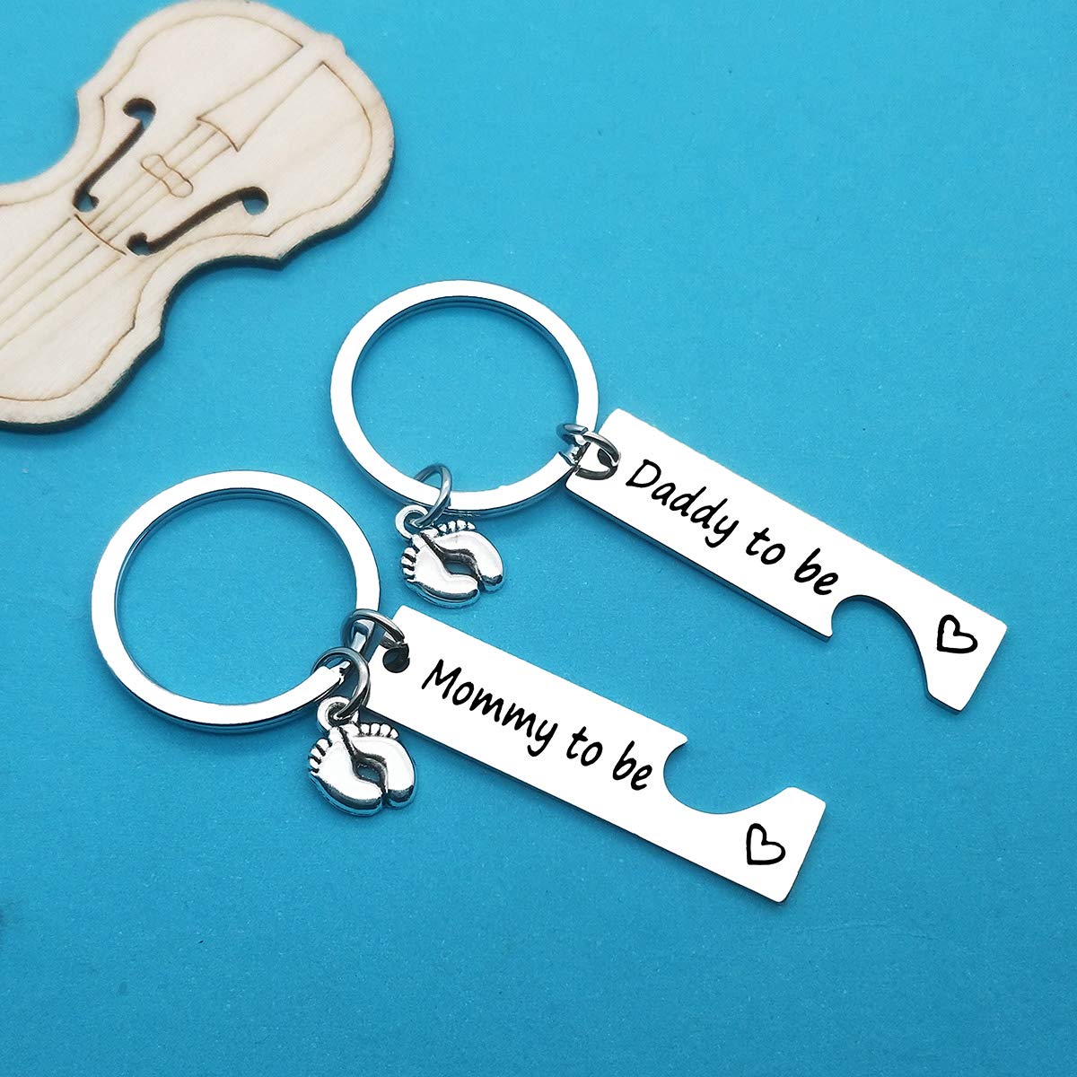 Pregnancy Announcement Gifts New Parents to Be Gifts Mommy and Daddy to Be Gifts First Time Mom Dad Gifts Baby Announcement Gifts New Mom New Dad to Be Gifts with Baby Footprint Charm