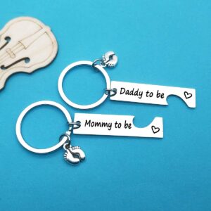 Pregnancy Announcement Gifts New Parents to Be Gifts Mommy and Daddy to Be Gifts First Time Mom Dad Gifts Baby Announcement Gifts New Mom New Dad to Be Gifts with Baby Footprint Charm