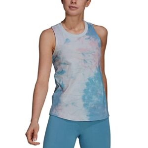 adidas womens summer pack tank clear pink/hazy blue small