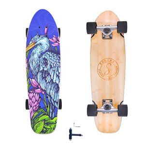 SKOCHO Complete-Standard Cruiser-Skateboards for Teens Adults-Beginners - 28"x8" Mini Short Skateboard Deck(Carne)