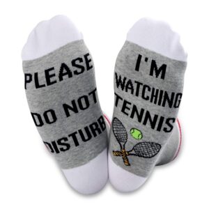 tsotmo 2 pairs please do not disture i'm watchng tennis novelty socks gift for tennis lover sports sock (watching tennis)