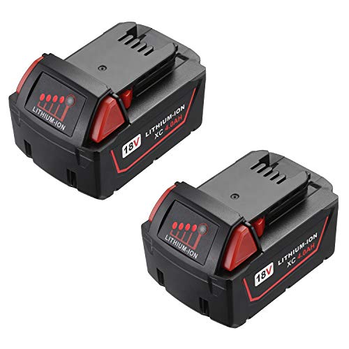 BABAKA 2 Packs 4.0 Ah M-18 Battery Compatible with Milwaukee 18V Battery for 48-11-1820 48-11-185048-11-1828 48-11-10 m18 Cordless Power Tools