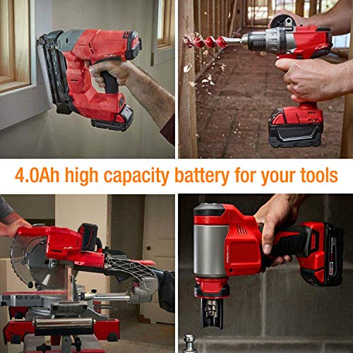 BABAKA 2 Packs 4.0 Ah M-18 Battery Compatible with Milwaukee 18V Battery for 48-11-1820 48-11-185048-11-1828 48-11-10 m18 Cordless Power Tools