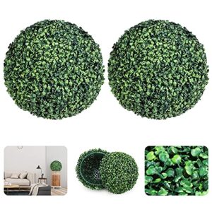 the bloom times boxwood balls, set of 2 round 15.7 inch artificial plant topiary ball faux decorative ball outdoor uv protected 4 layers for front porch, patio, planter, garden, indoor home decor