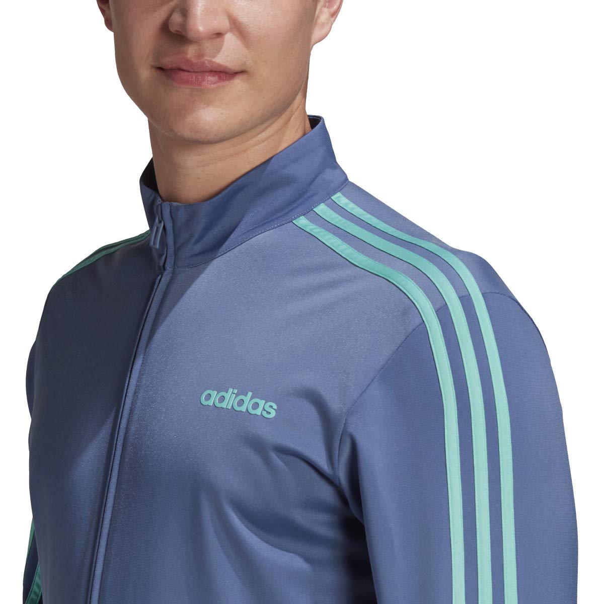 adidas mens Essentials 3-Stripes Tricot Track Jacket Wild Pine Large