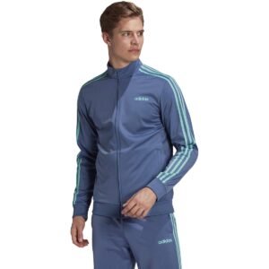 adidas mens Essentials 3-Stripes Tricot Track Jacket Wild Pine Large