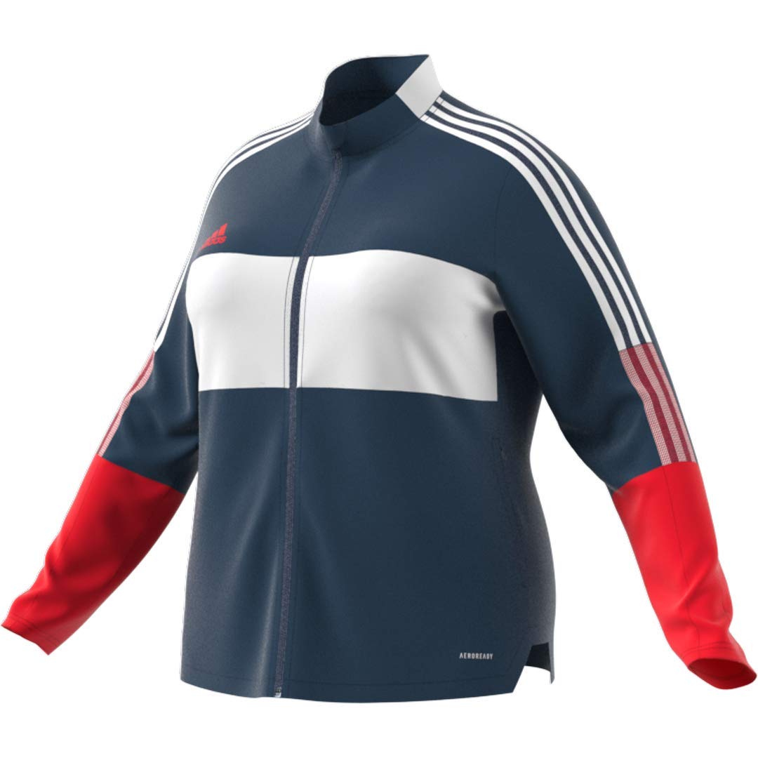 adidas womens Tiro 21 Track Jacket Crew Navy/Vivid Red 2X