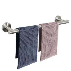 nearmoon bathroom towel bar, bath accessories thicken stainless steel shower towel rack for bathroom, towel holder wall mounted (1 pack, brushed nickel, 24 inch)