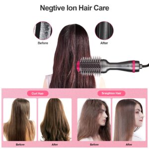 Chimpuk Hair Dryer Brush - One-Step Hot Air Brush, 5 in 1 Hair Curler Straightener Volumizer Blow Dryer, Negative Ion Reducing Frizz and Static, 1000W Hair Comb Styler Kit for All Hair Types