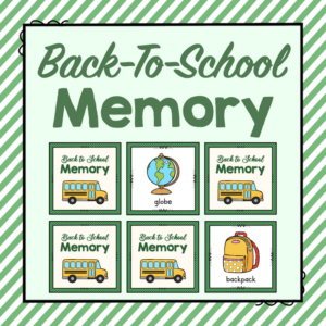 back to school memory game