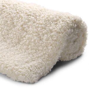 yimobra bath rugs plush bath mat, soft comfortable, extra thick fluffy shower rug, super water absorbent, machine washable non slip shaggy mats for tub (31.5 x 19.8 inches, beige)