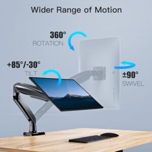 HUANUO Ultrawide Monitor Arm for Max 35 inch Screens, Aviation-Grade Aluminum Heavy Duty Monitor Arm Holds 26.4lbs Computer Monitor, Adjustable Gas Spring Monitor Mount, VESA 75/100mm