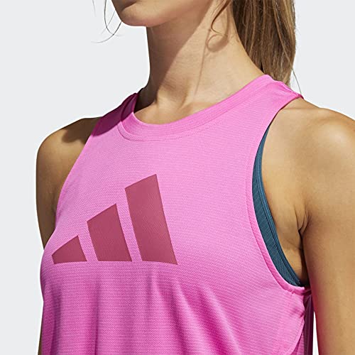 adidas Women's Badge of Sport Logo Tank, Screaming Pink/Wild Pink, Small