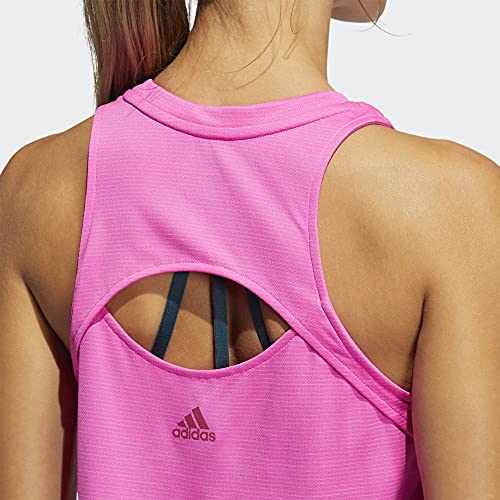 adidas Women's Badge of Sport Logo Tank, Screaming Pink/Wild Pink, Small