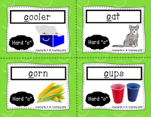phonics flash cards - hard and soft "c" and "g"