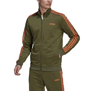 adidas mens essentials 3-stripes tricot track jacket wild pine small