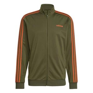 adidas mens Essentials 3-Stripes Tricot Track Jacket Wild Pine Small