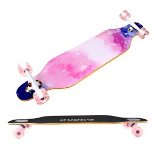 Longboard Skateboard, 41 Inch 8 Layer Canadian Maple Drop Through Longboards for Kids Boys Girls Youths Beginners.