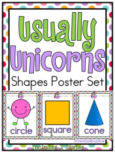 usually unicorns | shapes poster set